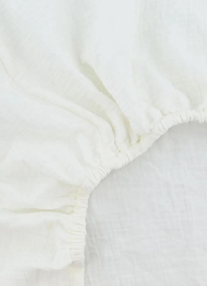 DRAP HOUSSE BÉBÉ EN GAZE DE COTON LAIT