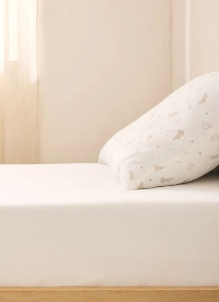 DRAP HOUSSE BÉBÉ EN JERSEY DE COTON BIO ÉCRU
