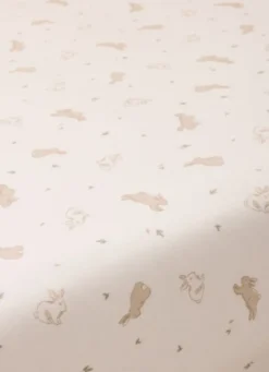 DRAP HOUSSE BÉBÉ EN JERSEY DE COTON IMPRIMÉ LAPIN BLANC