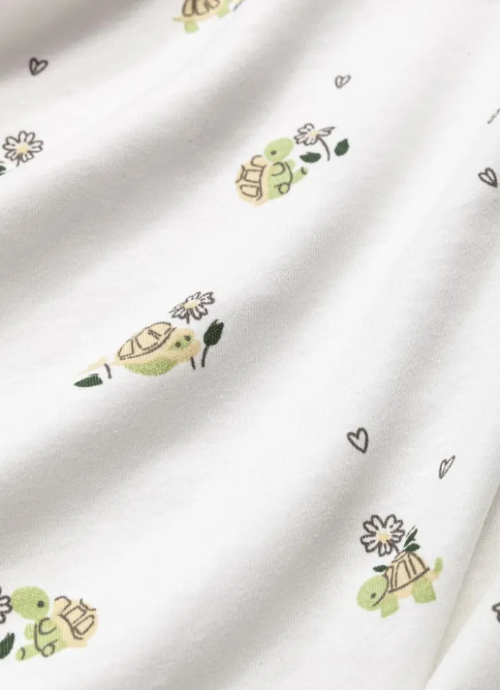 DRAP-HOUSSE BÉBÉ EN JERSEY DE COTON IMPRIMÉ TORTUE ECRU