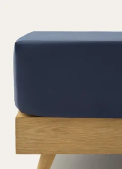 DRAP HOUSSE EN COTON BLEU MARINE