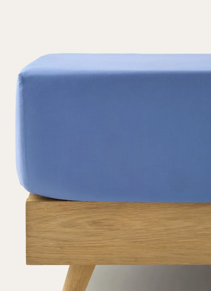 DRAP HOUSSE EN COTON BLEU OCEAN