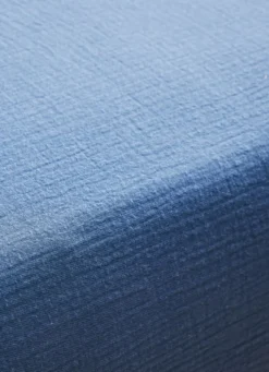 DRAP HOUSSE EN DOUBLE GAZE INDIGO