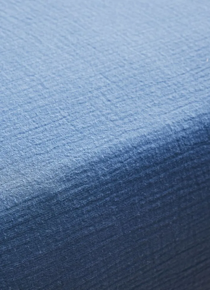 DRAP HOUSSE EN DOUBLE GAZE INDIGO