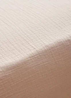 DRAP HOUSSE EN DOUBLE GAZE SABLE