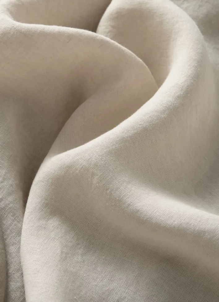 DRAP HOUSSE EN LIN LAVÉ UNI 165GR ARGILE