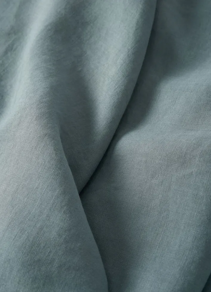 DRAP HOUSSE EN LIN LAVÉ UNI 165GR BLEU ZINC