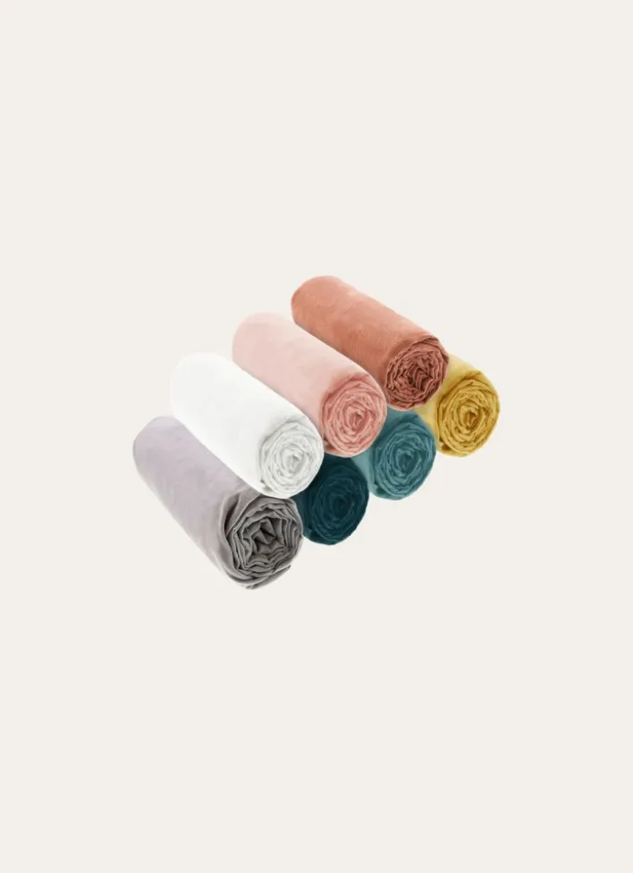 DRAP HOUSSE EN LIN LAVÉ UNI 165GR BLANC
