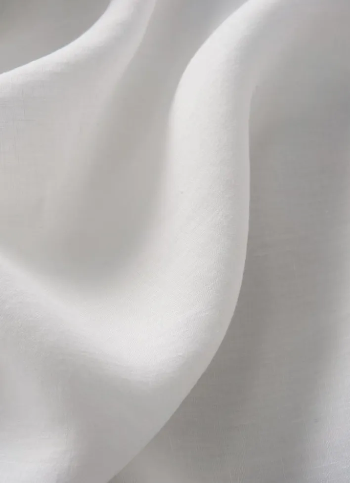 DRAP HOUSSE EN LIN LAVÉ UNI 165GR BLANC