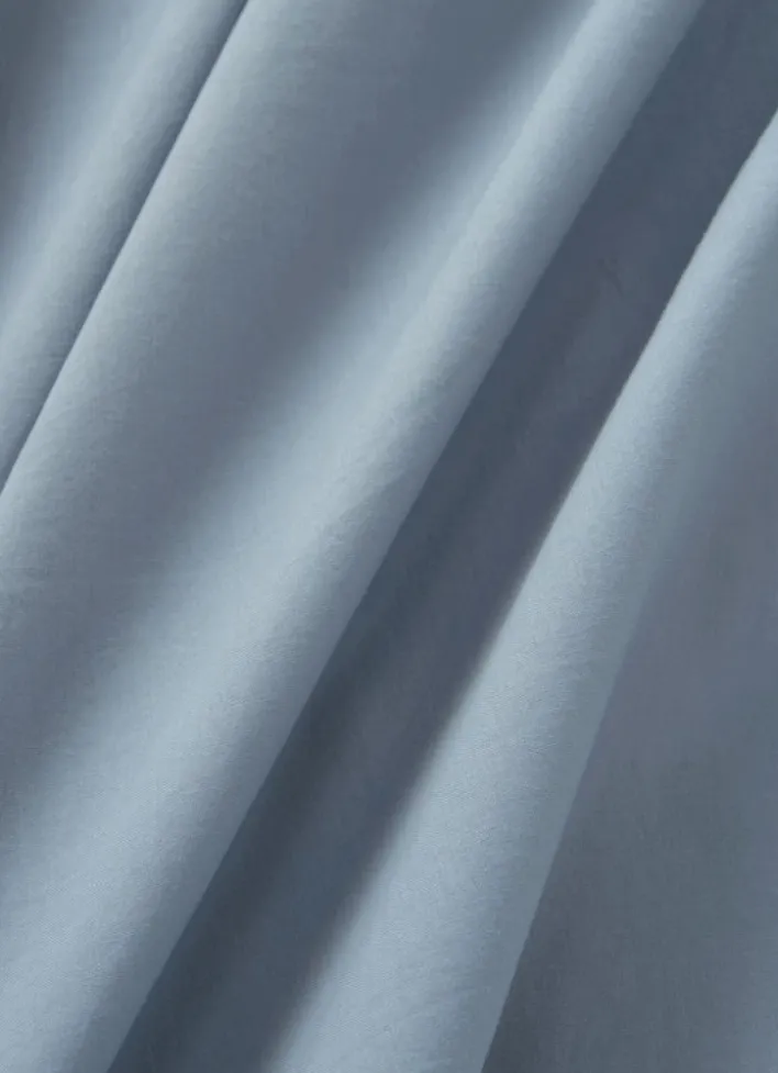 DRAP HOUSSE UNI EN COTON LAVÉ BIO BLEU
