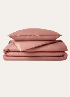 DRAP HOUSSE UNI EN COTON LAVÉ BIO ROSE