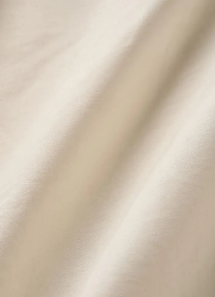 DRAP HOUSSE UNI EN COTON LAVÉ BIO ECRU