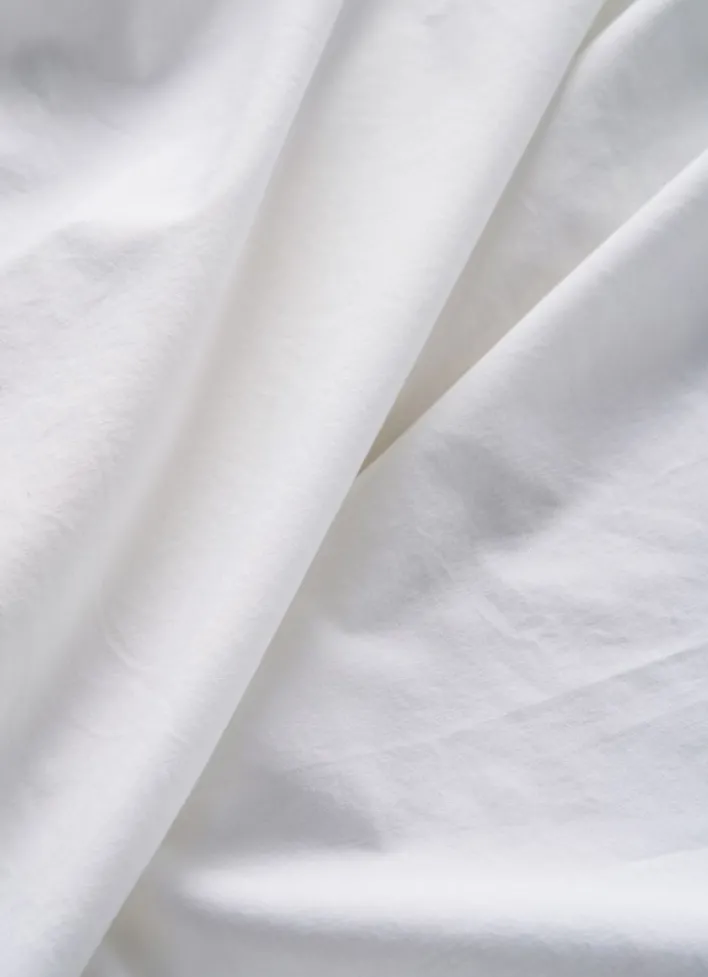 DRAP HOUSSE UNI EN COTON LAVÉ BIO BLANC