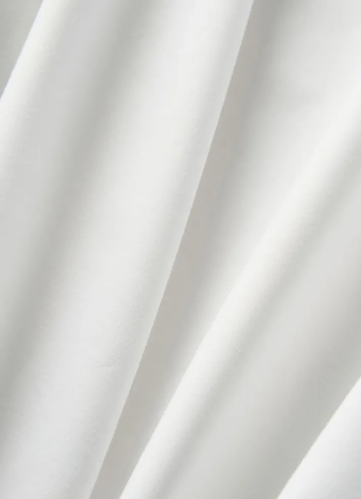 DRAP HOUSSE UNI EN PERCALE DE COTON BLANC