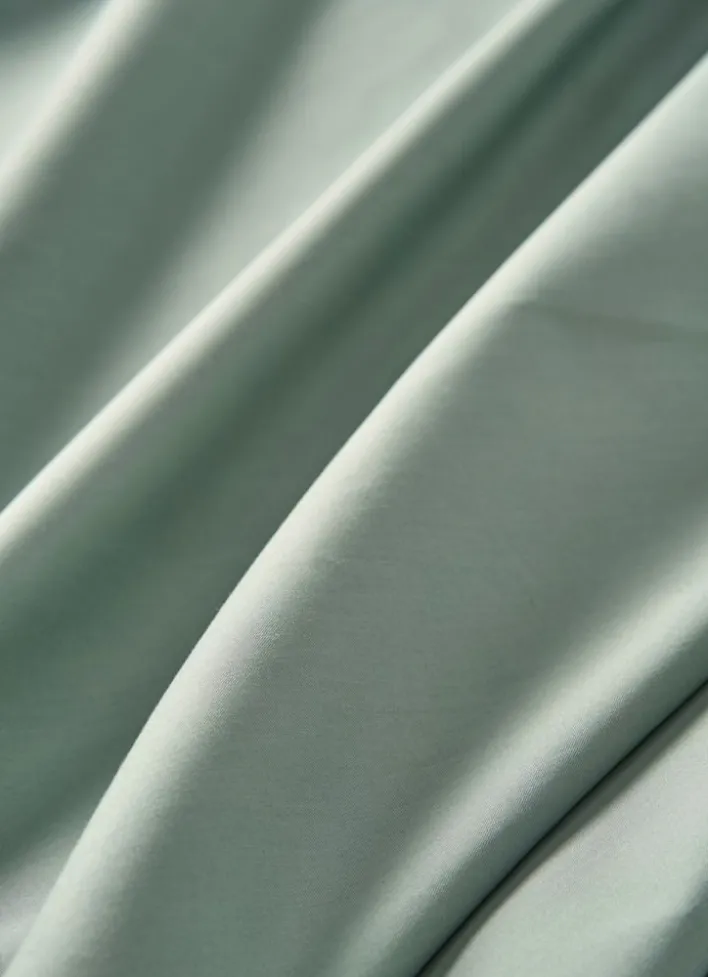 DRAP HOUSSE UNI EN PERCALE DE COTON VERT DE GRIS