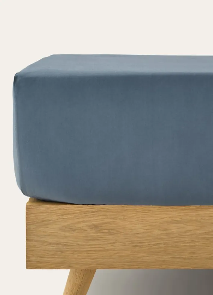 DRAP HOUSSE UNI EN PERCALE DE COTON JEAN