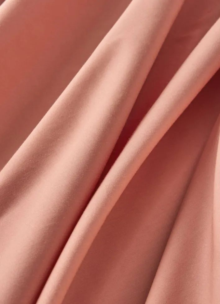 DRAP HOUSSE UNI EN PERCALE DE COTON CORAIL