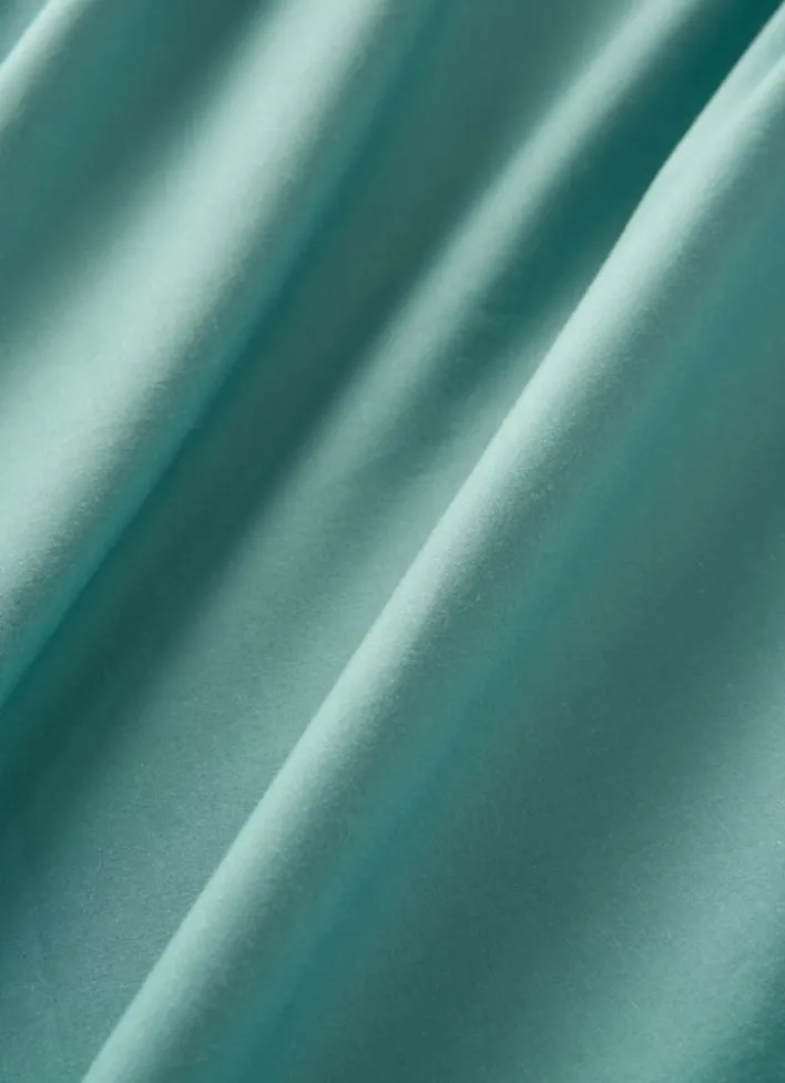 DRAP HOUSSE UNI EN PERCALE DE COTON BLEU MINÉRAL