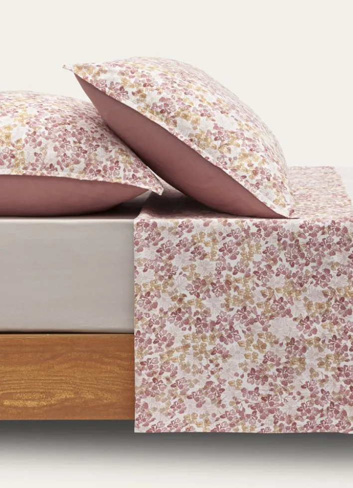 DRAP PLAT EN COTON UNI ROSE