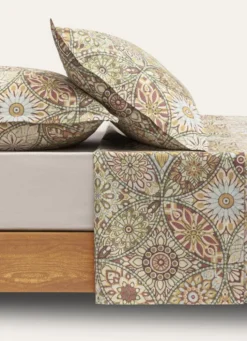 DRAP PLAT EN PERCALE DE COTON IMPRIMÉ MULTICOLORE