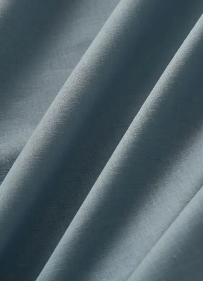 DRAP PLAT UNI EN COTON BLEU