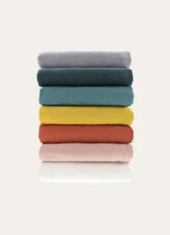 DRAP PLAT UNI EN LIN LAVÉ - 165GR ROSE