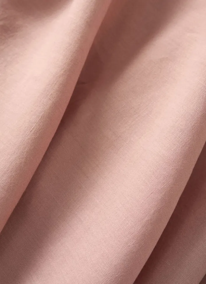 DRAP PLAT UNI EN LIN LAVÉ - 165GR ROSE