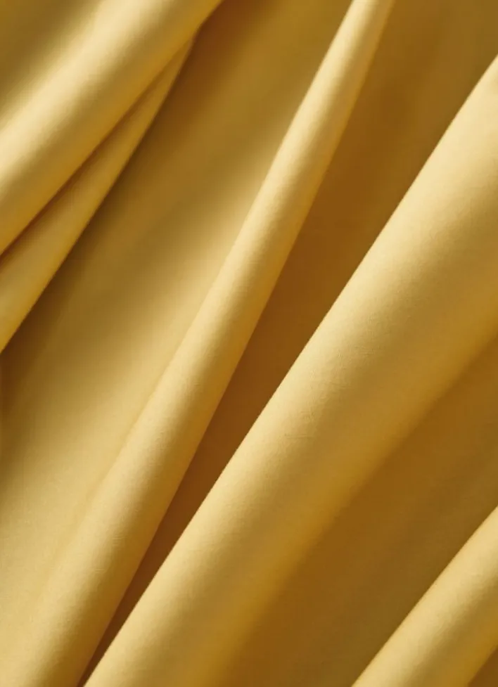 DRAP PLAT UNI EN PERCALE DE COTON MOUTARDE