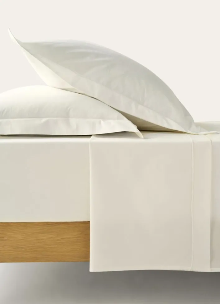 DRAP PLAT UNI EN PERCALE DE COTON ECRU