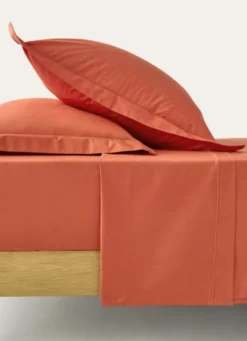 DRAP PLAT UNI EN PERCALE DE COTON TERRE