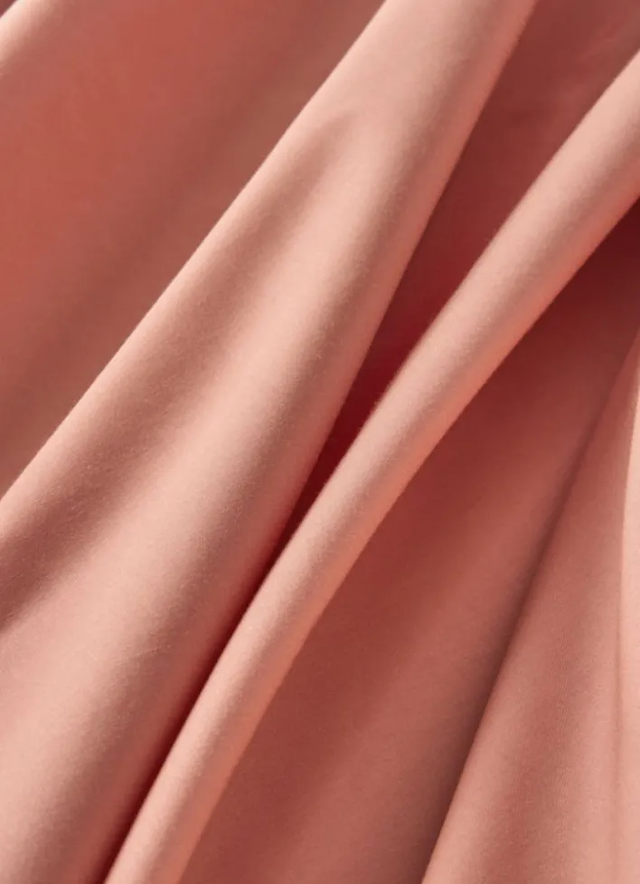DRAP PLAT UNI EN PERCALE DE COTON CORAIL