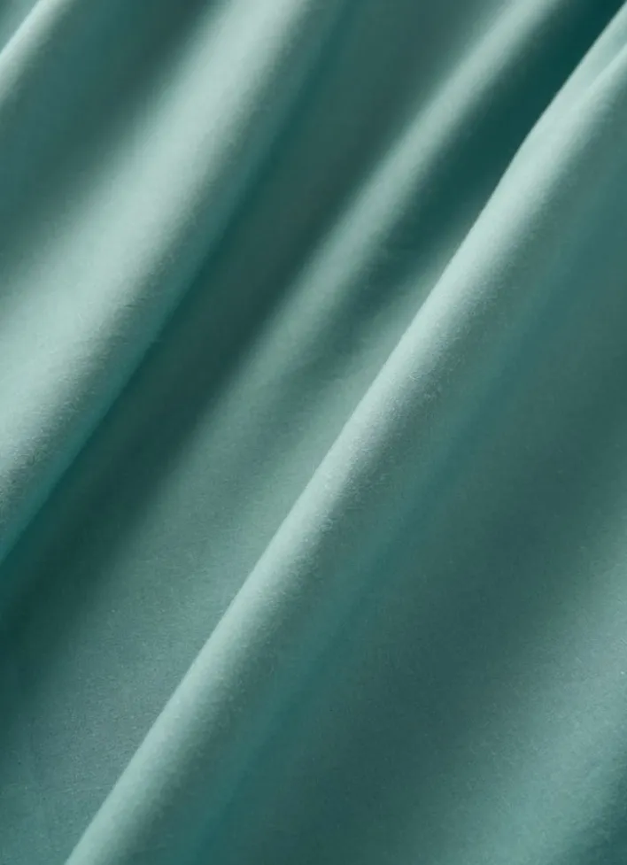 DRAP PLAT UNI EN PERCALE DE COTON BLEU MINÉRAL