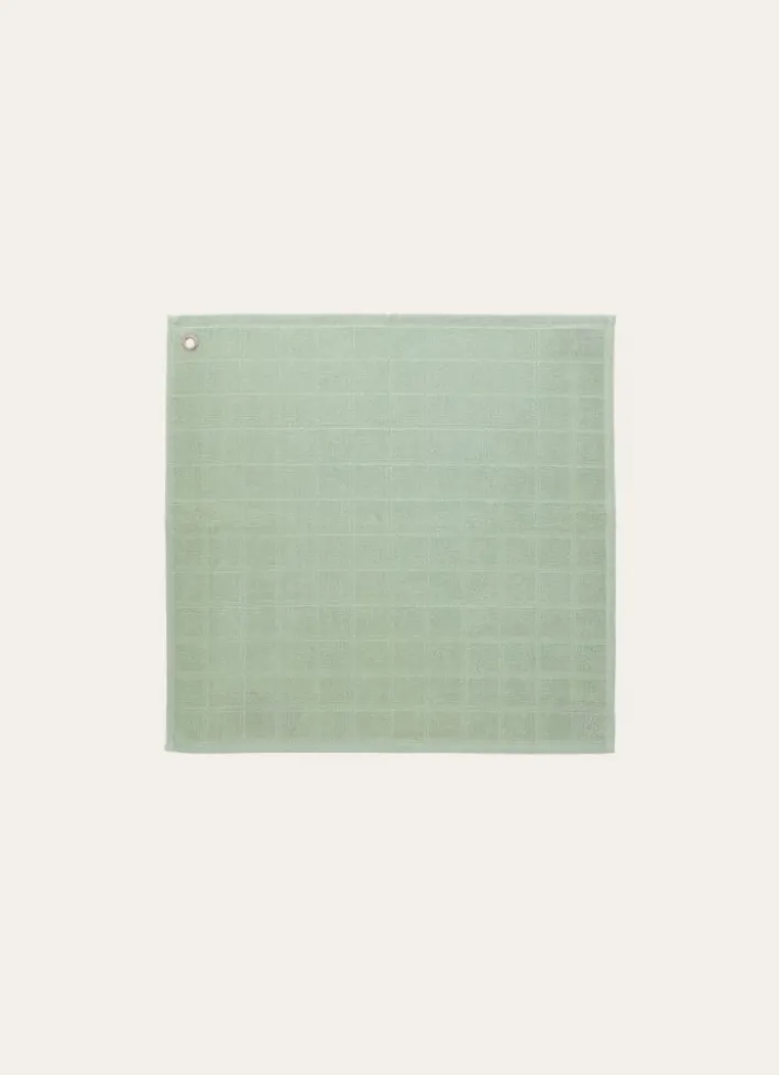 ESSUIE-MAINS À CARREAUX EN COTON AQUA