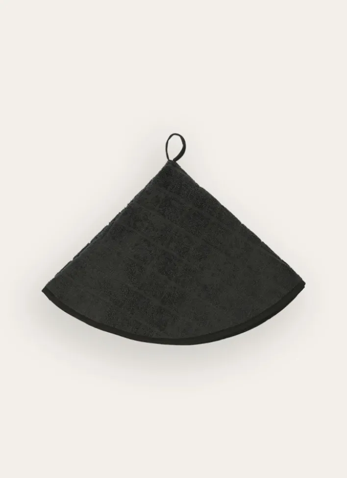 ESSUIE-MAINS EN COTON ÉPONGE UNI GRIS ANTHRACITE