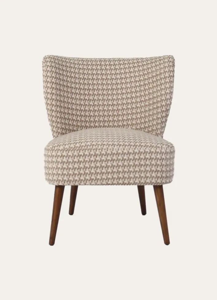 FAUTEUIL EN TISSU AVEC PIEDS EN BOIS BEIGE