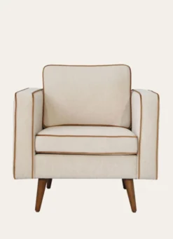 FAUTEUIL TISSU ECRU/ECRU