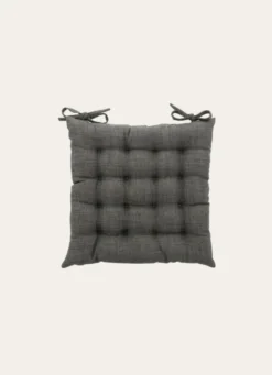 GALETTE DE CHAISE UNIE EFFET DE MATIÈRE GRIS