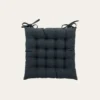 GALETTE DE CHAISE UNIE EFFET DE MATIÈRE ANTHRACITE