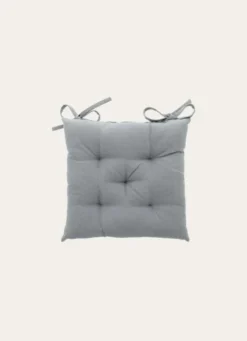 GALETTE DE CHAISE UNIE EN COTON GRIS