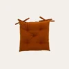 GALETTE DE CHAISE UNIE EN COTON ORANGE TERRE