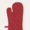 GANT DE CUISINE EN COTON IMPRIMÉ ROUGE/BLANC