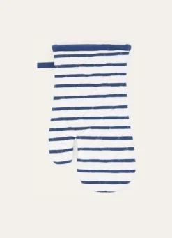 GANT DE CUISINE EN COTON MATELOT BLANC/BLEU