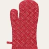 GANT DE CUISINE À MOTIFS GÉOMÉTRIQUES rouge