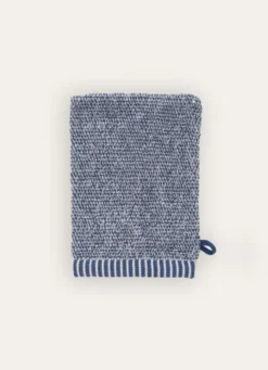 GANT DE TOILETTE EN FILS CHINÉS BLEU CHINE