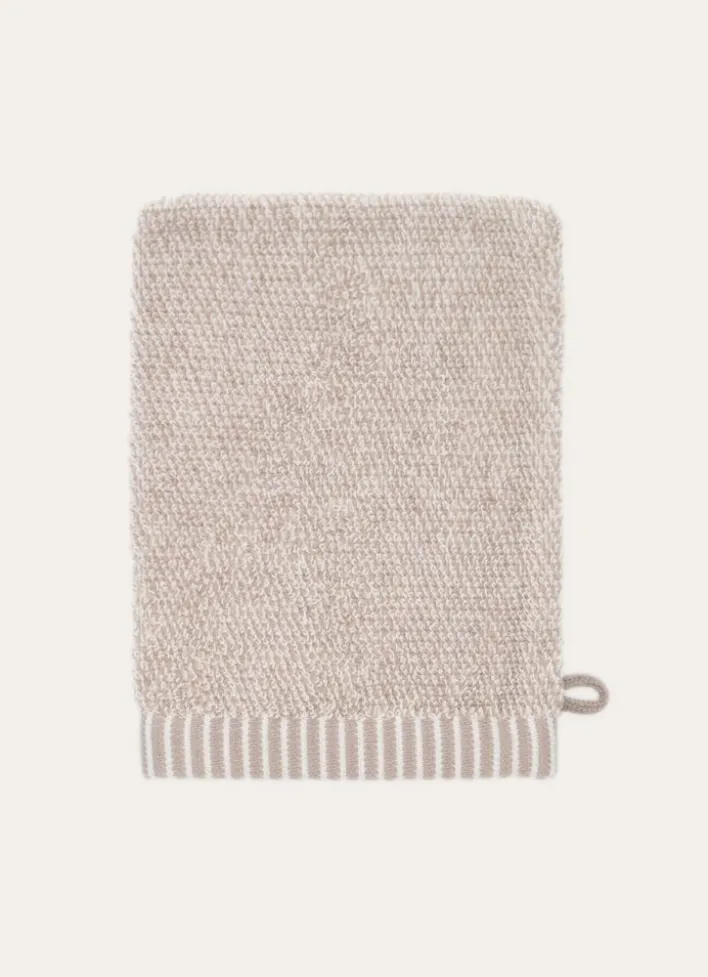 GANT DE TOILETTE EN FILS CHINÉS BEIGE