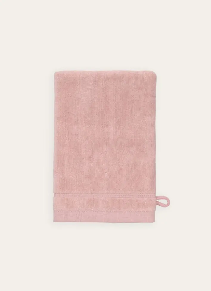 GANT DE TOILETTE UNI EN COTON 500GR ROSE/BLANC