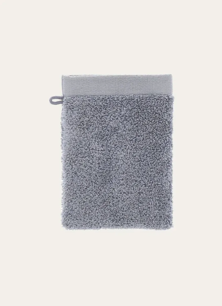 GANT DE TOILETTE UNI EN COTON MOELLEUX 550GR BLEU GRISE