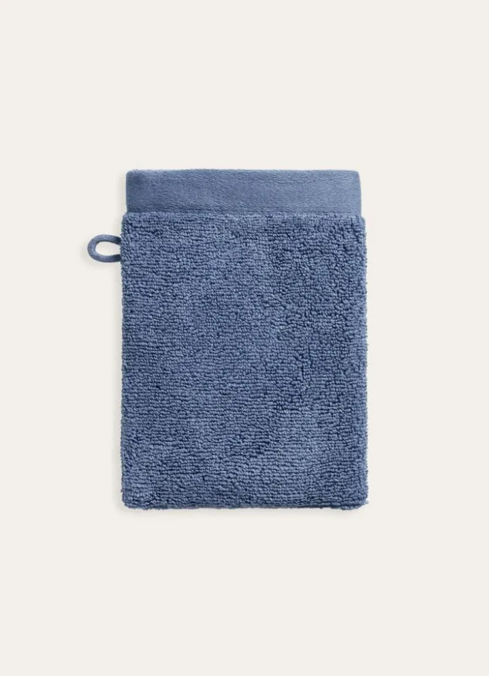 GANT DE TOILETTE UNI EN COTON MOELLEUX 550GR BLEU BALTIQUE