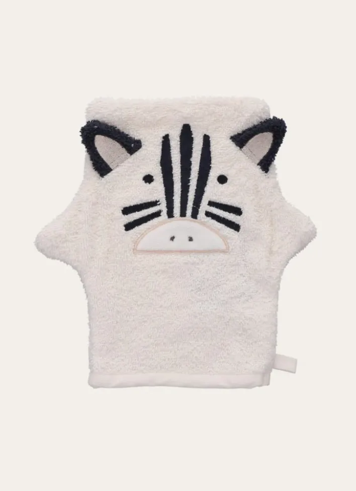 GANT DE TOILETTE ZÈBRE BLANC