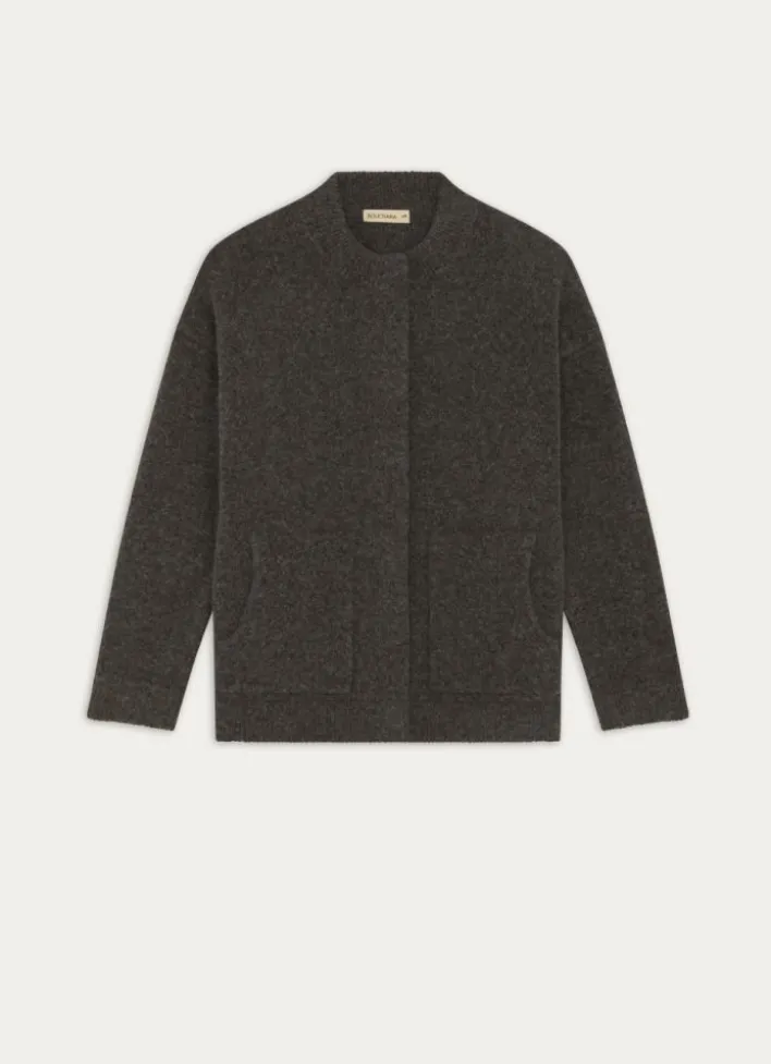 GILET BOUTONNÉ EN TRICOT DOUX ET CHAUD VITA GRIS ANTHRACITE